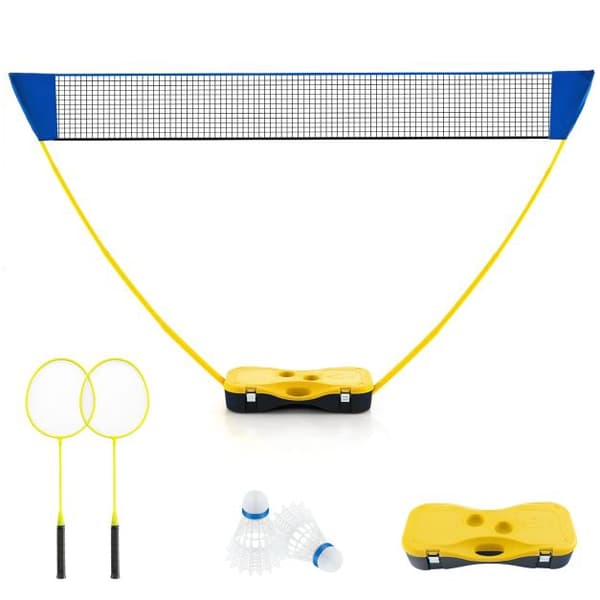 Bærbart badmintonnettsett 270 cm, racketer, bæreveske