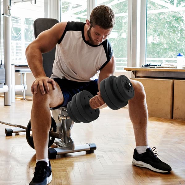 Justerbart hantelset med skivstångskoppling, 30 kg