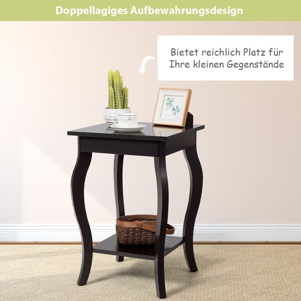 2-delte brune sidebord med hyller til stuen