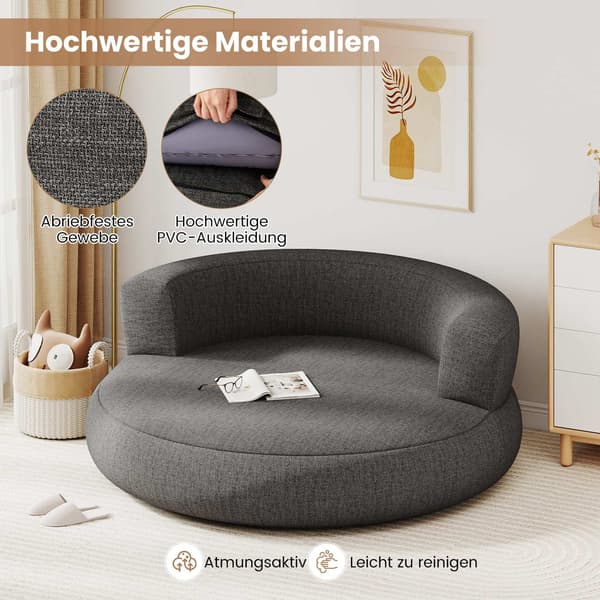 Oppblåsbar lenestolsofa med avtakbart trekk, grå