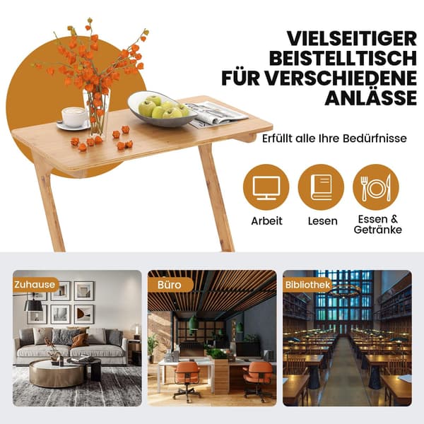 Z-format sidobord i bambu – Platsbesparande soffbord
