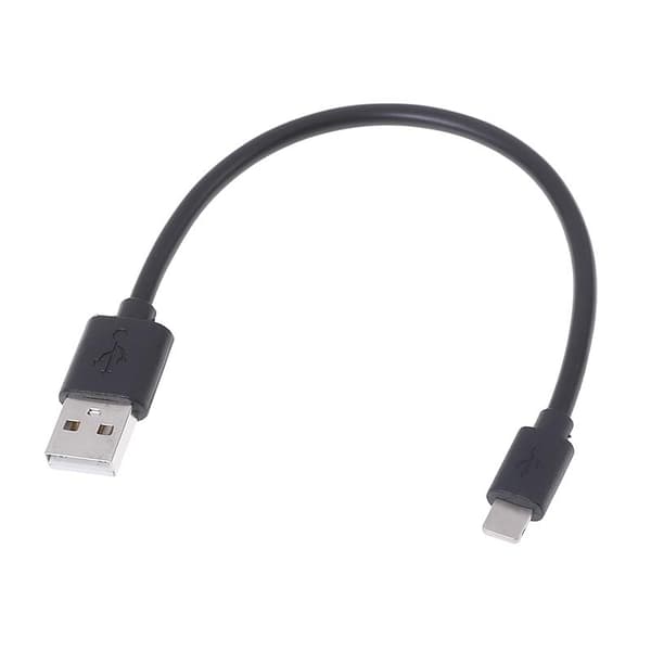 USB-kaapeli Lightning 2.4A, iPhone & iPad, 25cm - musta