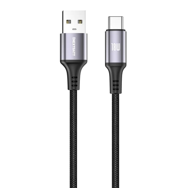 NEXTBATT USB-A - USB-C -kaapeli 18W, 1m - musta