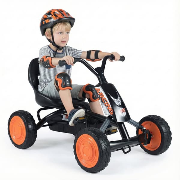 Børne-gokart med justerbart sæde, sort, alder 3-8