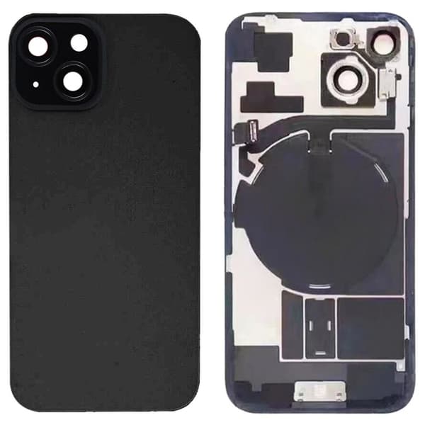 iPhone 15 Bagcover med Små Dele - Sort