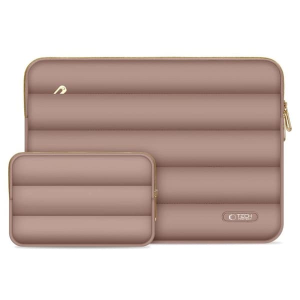 Tech-Protect Puffy PC-veske 15-16" med tilbehørslomme – brun