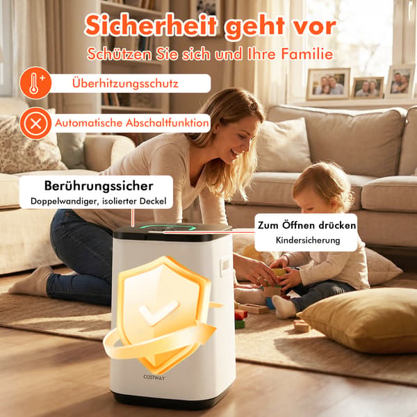 Håndkletørker 23L med timer og LED-display, hvit
