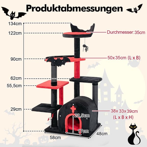 Gothic kloretre, 134 cm, plattformer og klorestativer