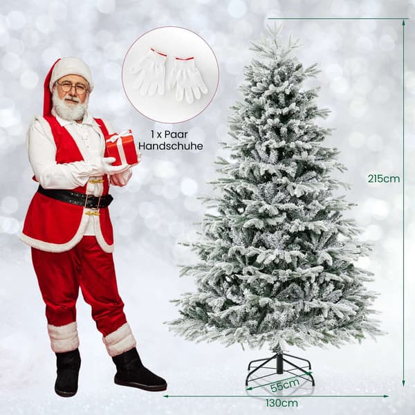 210 cm tekokuusi lumella ja 450 LEDillä