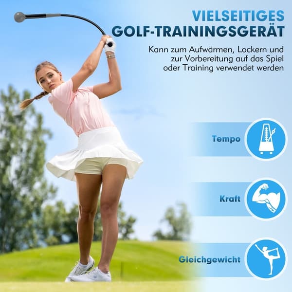 Golf swing trenerhjelpemiddel, 80 cm, vekthode, grå