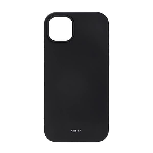ONSALA Takakansi silikoni iPhone 14 Plus 6,7" musta