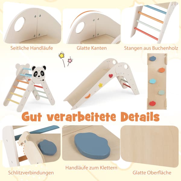 Montessori træklatresæt med panda-design