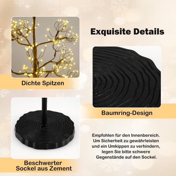 LED-lystræ 150 cm, 1000 varm hvid, cementstativ
