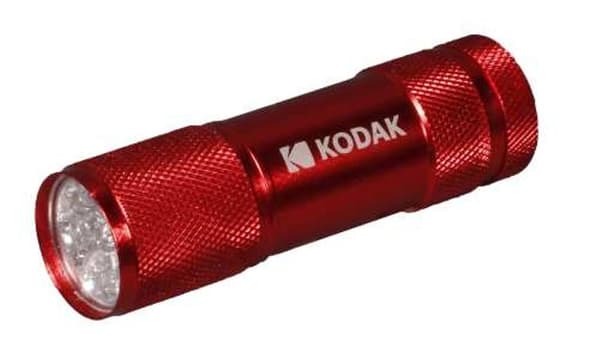 9-LED taskulamppu metallikotelossa, punainen