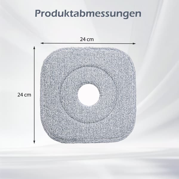 Mikrofibermoppsett, 6-pakning, 24,5x24,5 cm, grå