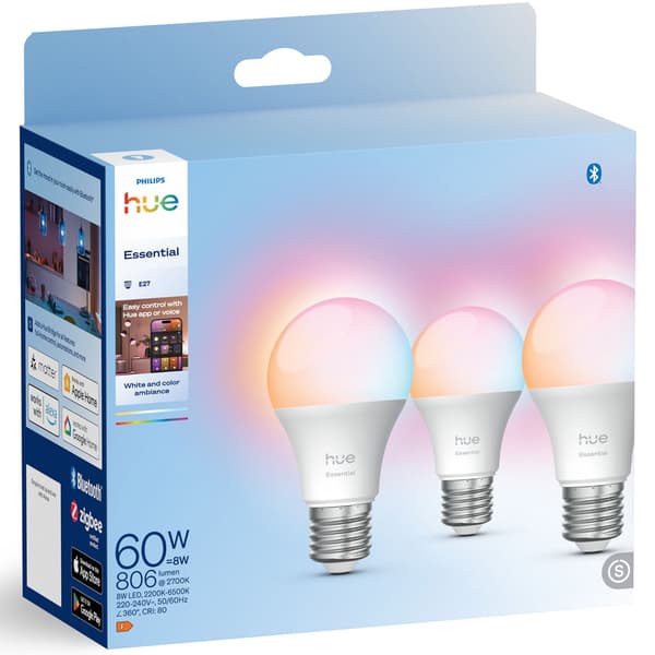 Älykkäät LED-lamput E27 60W, 806lm, 3 kpl