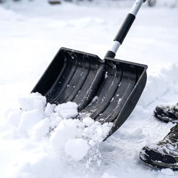 Snøspade, lett D-grep, aluminiumskant, svart