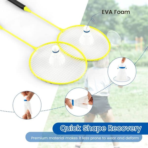 Bärbart badmintonnätset 270 cm, racketar, bärväska