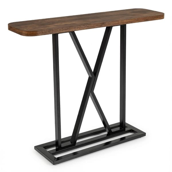 Konsollbord 100 cm, rustikk brun, metallramme