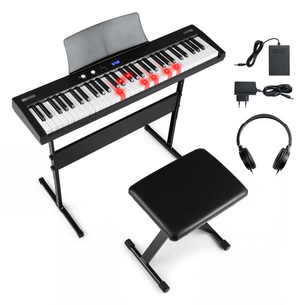 61-tasters elektronisk keyboardsett med justerbart stativ