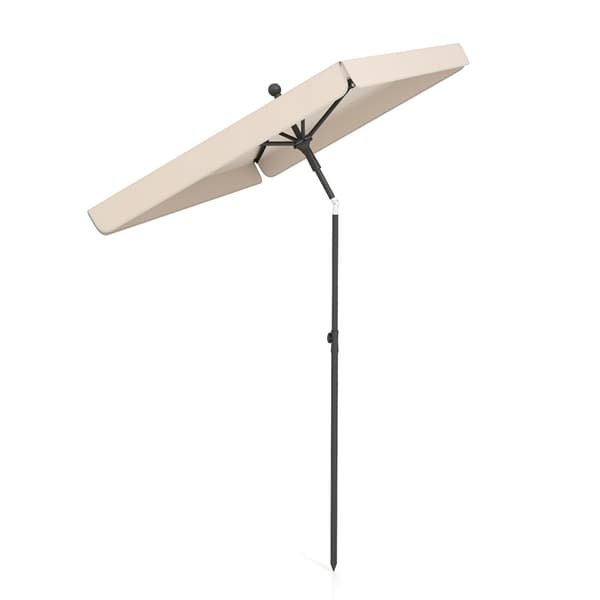 Rektangulær terrasseparasol, vipbar, 200 x 130 cm, beige