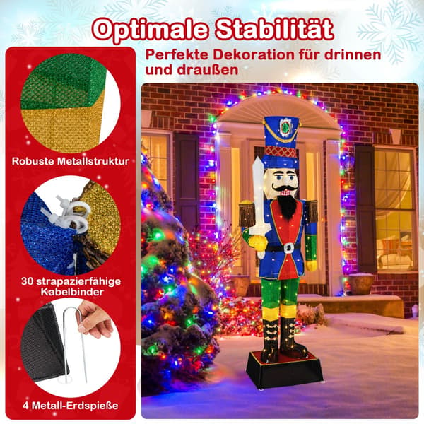 Julnötknäpparset, 184 cm, LED-belysning, utomhusdekoration