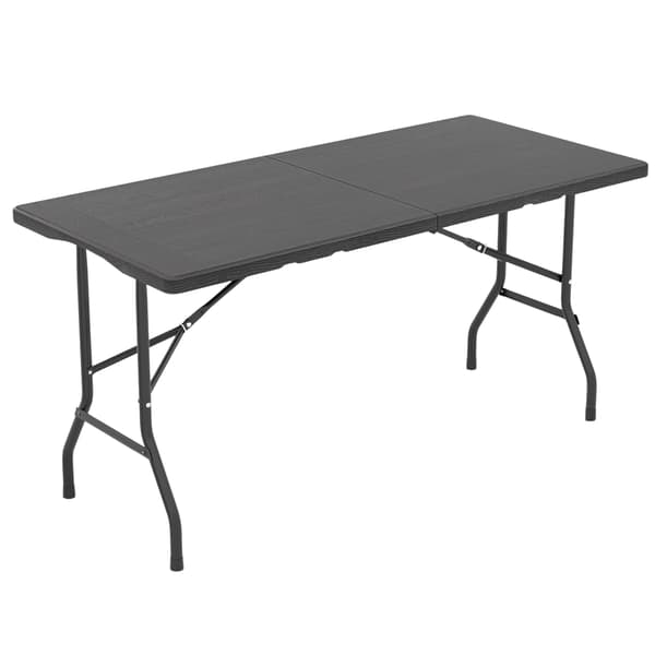 Hopfällbart picknickbord, HDPE träådring, 152x70cm