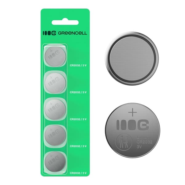Greencell Lithium Button Cell Battery Cr2032 3V 220Mah, 5-Pack