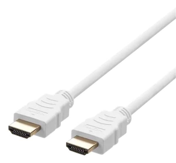 Deltaco Ultra High Speed ​​​​HDMI til HDMI, 2m - Hvid