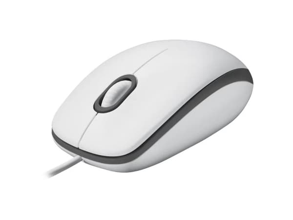 Logitech M100, mus med sladd - Vit