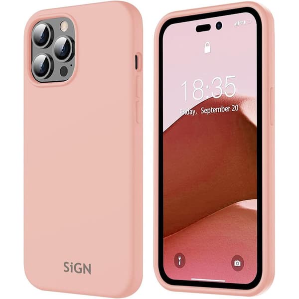 Liquid Silikonetui til iPhone 14 Pro Max - Sandrosa