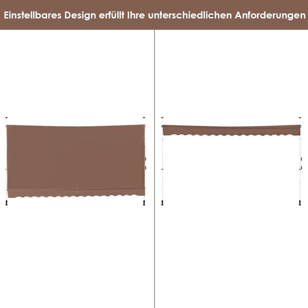 Utdragbar balkongmarkis, 400 cm, UV-resistent, justerbar