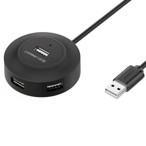 UGREEN USB 2.0 Hub 4x USB-A, 1m - Sort