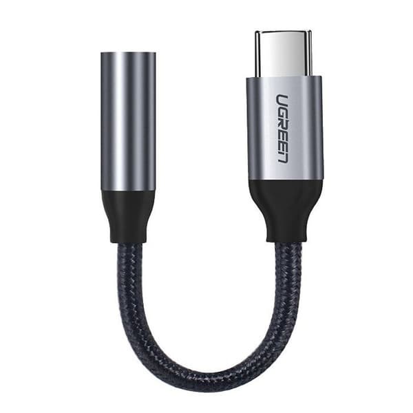 Ugreen USB-C - 3,5 mm AUX-kaapeli 10 cm - harmaa