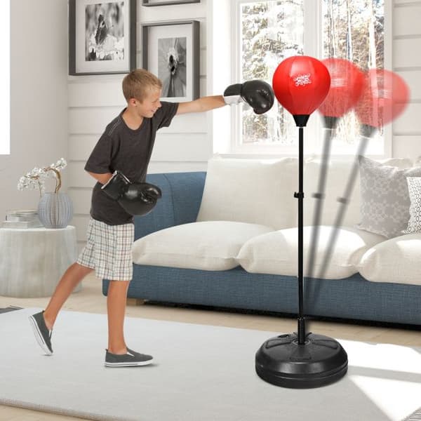 Børne Reflex Boksesæksæt, 122–154 cm, Stativ, Handsker