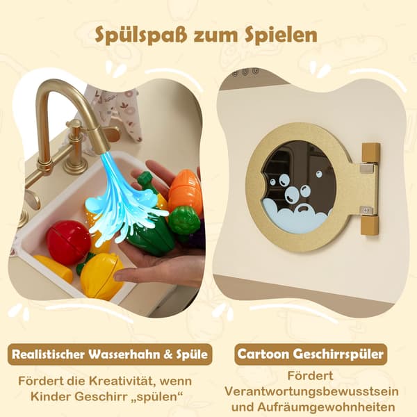 Barnlekkök med kran och diskmaskin