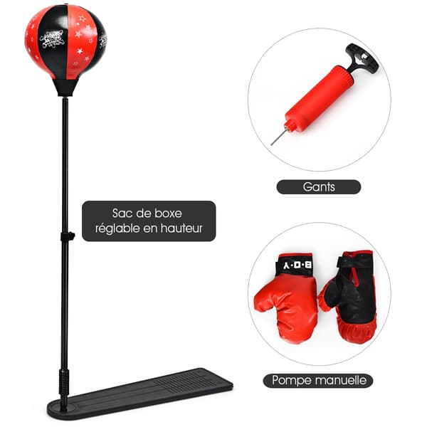 Barnboxningsbollset – Justerbar 85-130 cm, Handskar, Pump