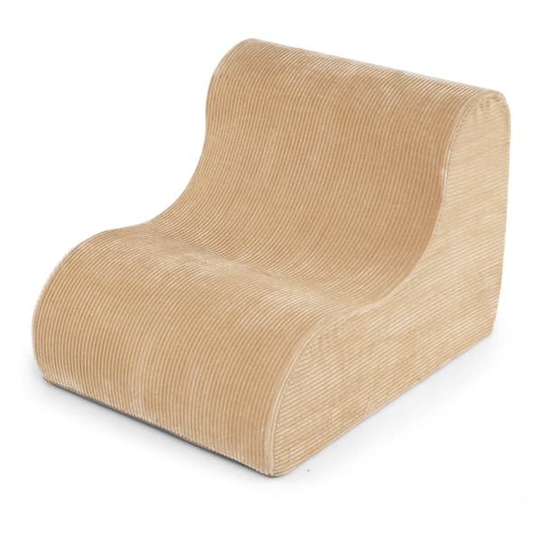 Böjd golvsoffa, maskintvättbart överdrag, beige