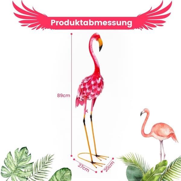 Flamingo trädgårdsstatyer set, metall, 2 delar, 89 cm