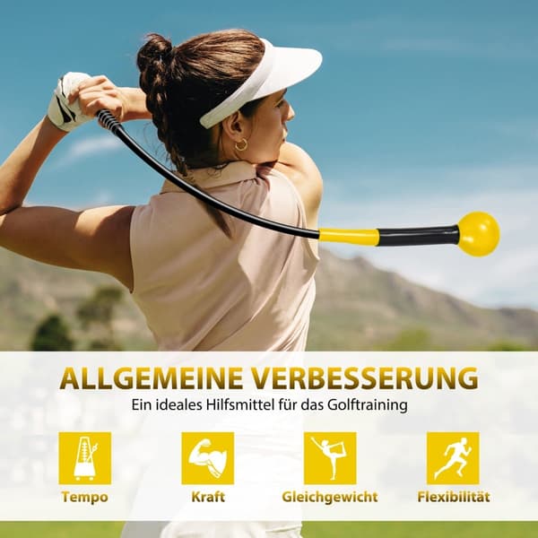 Golfsvingtrener, 80 cm, vekthode, gul