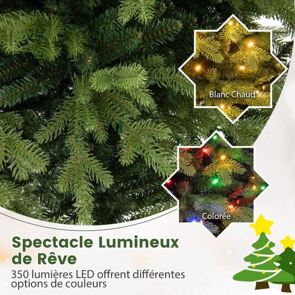 Forbelyst kunstig juletre 180 cm, 250 LED, 11 moduser