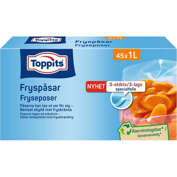 Søppelsekker 1L, pakke med 45