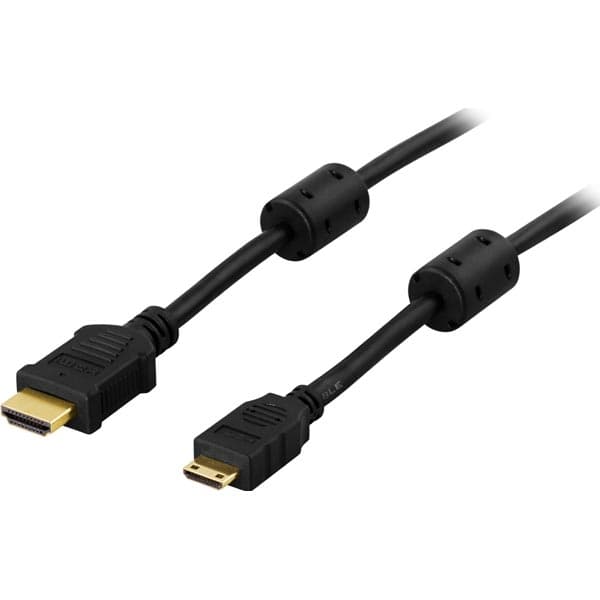 DELTACO HDMI kabel, han til mini han, 1m, sort