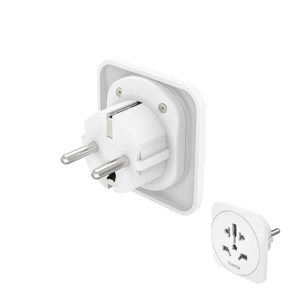 HAMA Rejseadapter Type E/F Universal World-EU Hvid