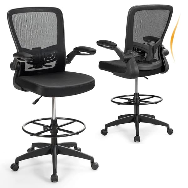 Ergonomisk kontorstol i net, høj ryg, justerbare armlæn