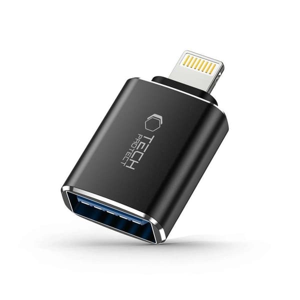 Tech-Protect UltraBoost Lightning / USB-A (Hun) OTG Adapter - Sort