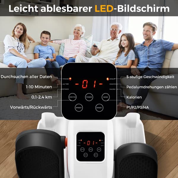 Elektrisk crosstrainer med display för under skrivbordet