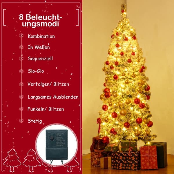 150 cm kunstigt juletræ med LED-lys