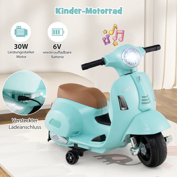 Børne elmotorcykel 6V med LED-forlygte, blå