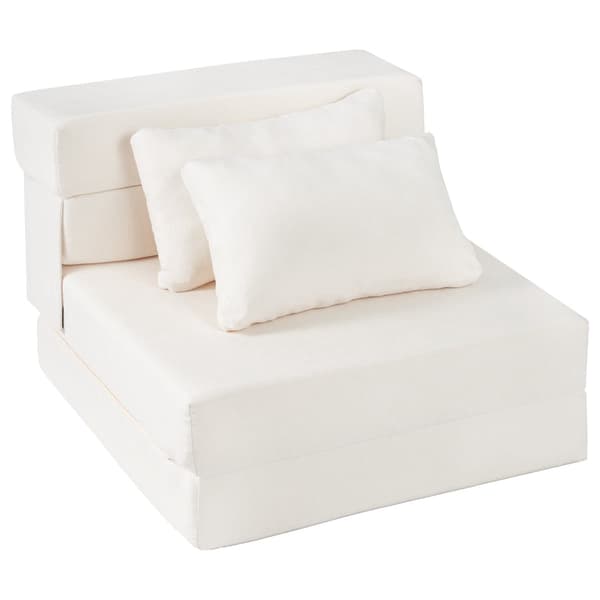 3-i-1 Chenille sovesofa med 2 puter, beige